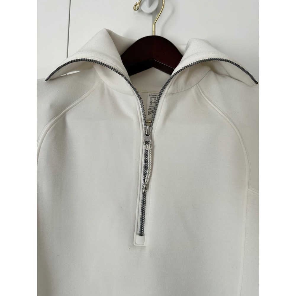 Spanx AirEssentials Half Zip Pullover White Sweatshirt S Small - Picture 4 of 6
